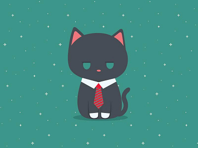 Angry Cat with Tie