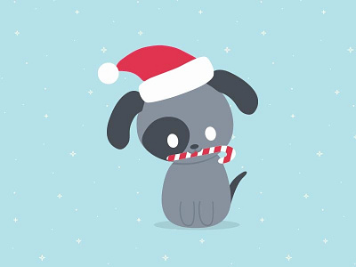 Puppy with candycane