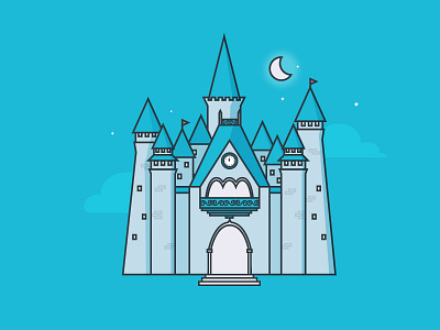 simple cinderella castle cartoon