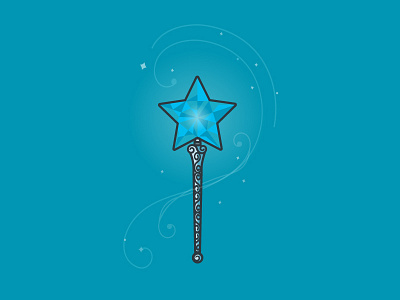 Fairy Wand cinderella design disney icon illustration magical vector wand