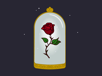 Enchanted Rose beauty and the beast design disney enchanted rose flower icon love princess rose vector