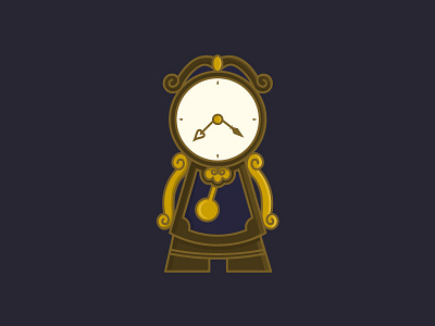 Cogsworth beauty and beast clock cogsworth design disney flat icon iconic lineart simple vector