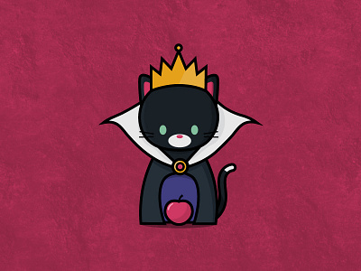 Evil Queen Cat cat character cute design disney evil queen flat icon queen vector villain