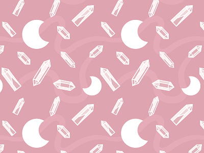 Rose Quartz crystal cute design gems moon pattern rose rose quartz seamless pattern textile vector