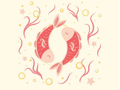 Pisces 2 astrology design fish illustration pattern sea vector water zodiac