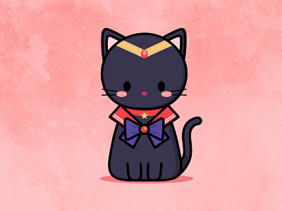 Sailor Meows cat character design cute illustration sailor mars vector
