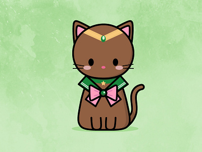 Sailor Jupiter cat character design cute illustration sailor jupiter vector