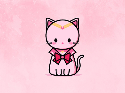 Chibimeow cat character design chibiusa cute illustration sailor moon vector