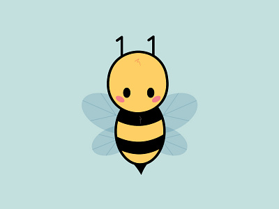 Bumble Bee 100dayproject animals bee cute endangered animals illustration save the bees vector