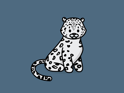 Snow Leopard bigcat cute endangered species illustration logo snow leopard the100dayproject vector