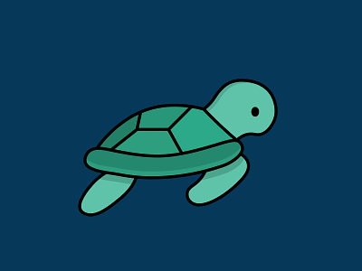Sea Turtle animals cute endangered logo sea turtle the100dayproject vector