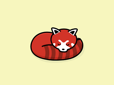 Red Panda animals cute design endangered illustration logo redpanda sleeping