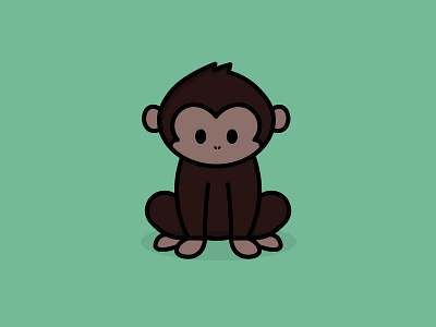 Chimp ape chimp cute design endangered illustration the100dayproject vector