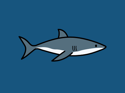 Great White Shark cute design endangered illustration shark vector