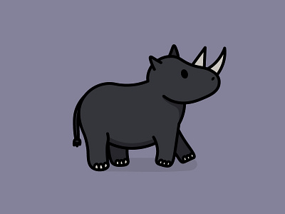 Black Rhino animals cute design endangered facts illustration logomark nature rhino wildlife