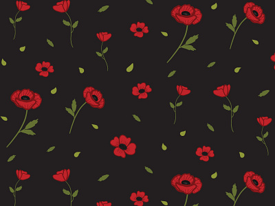 Poppy Flower Pattern design flowers illustration pattern poppy seamless pattern surface pattern textile