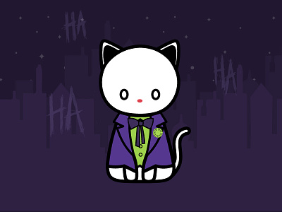 Joker Cat cat costume cute design halloween illustration joker vector villian