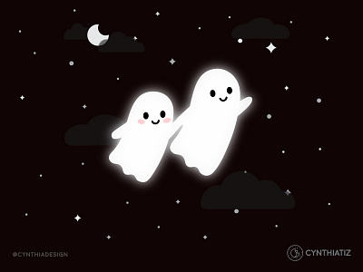 Ghosts! challenge cute design ghosts halloween love october simple vector