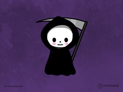 Grim Reaper cute death design grim reaper halloween illustration kawaii skull