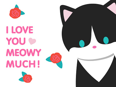 Valentines cat cute funny illustration kiitty love valentinesday