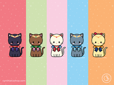 Sailormoon Cats cats cute illustration kawaii sailormoon