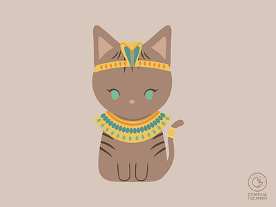 Cleopatra Cat cat cat illustration cleopatra cute egypt hairless cat halloween illustration regal sphynx sphynx cat