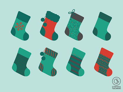 Christmas Stockings christmas cute design illustration illustration art pattern stockings surface pattern vector