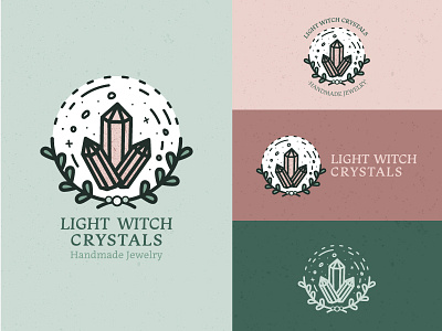 Light Witch Crystals Logo Design brand design crystals logo design logo design branding moon