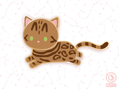 Bengal Cat bengal cat cat character design cute enamel pin illustration illustration art kawaii