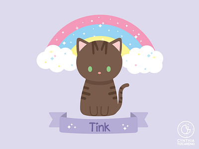 Tink cat cat art character art cute design illustraion kawaii portraits rainbow vector