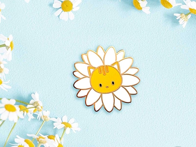 Daisy Cat Pin cat art cute design enamel pin illustration lapelpin