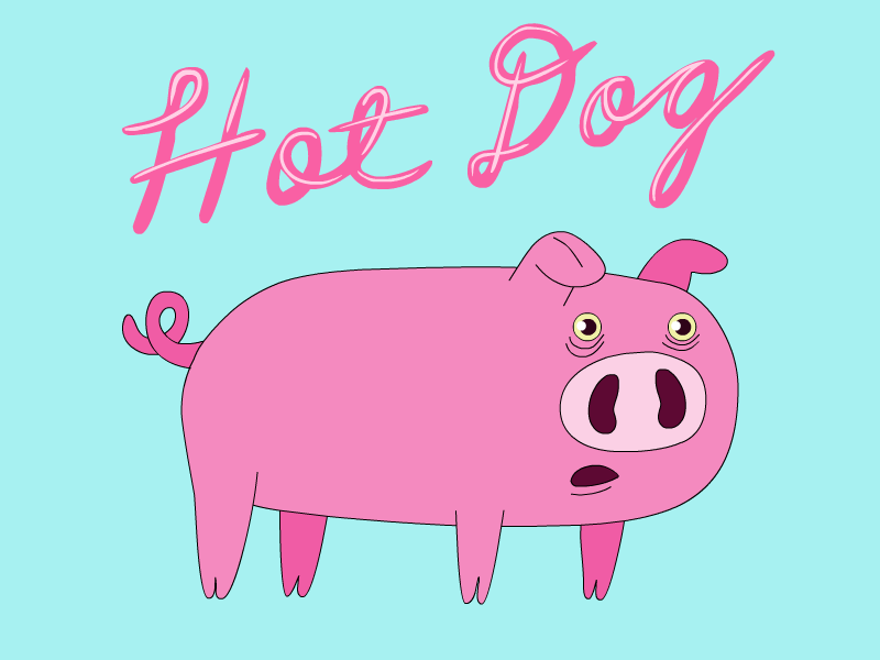 Hot Dog animation character design food gif hot dog illustration loop vector