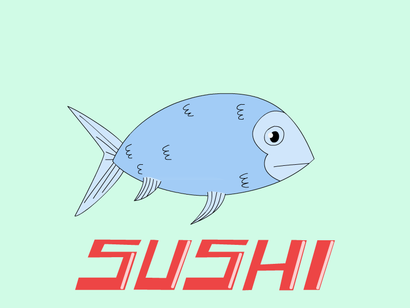 Sushi Animated animation cell animation characters fish food foodie gif illustrtaion sushi
