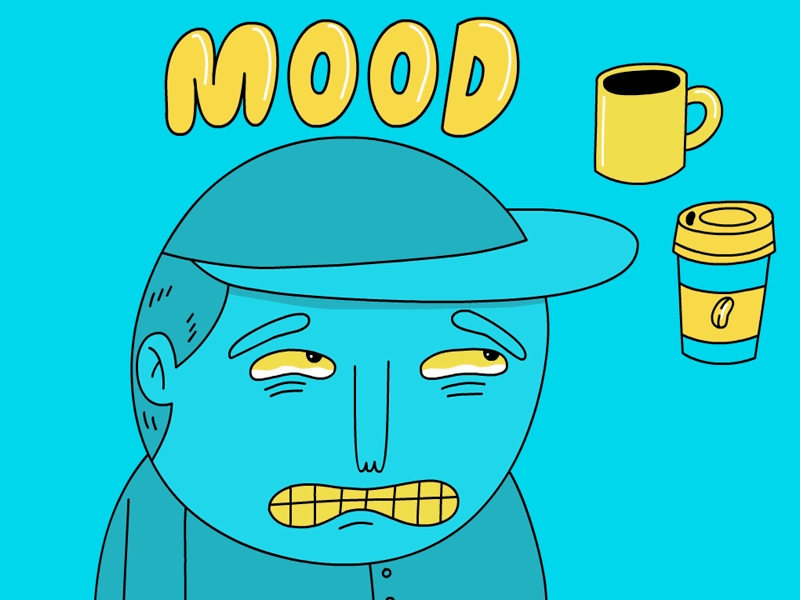 Mood animation cell animation characters coffee food funny gif illustrtaion mood
