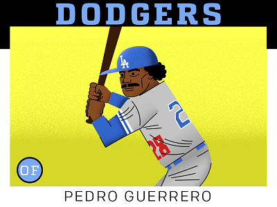 Pedro Guerrero adobe baseball characters dodgers drawing illustration mlb sports stylized