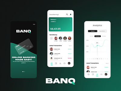 BANQ: Online Banking Concept App app app design bank banking banq budget design finance finances graphic design ui user interface ux
