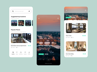 Booking App app appartment booking branding design hotel illustration ios mobile mobile app mobile ui new york rent renting room rent story ui ux