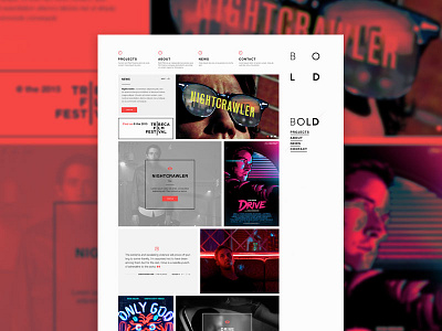 Bold Films Homepage design photoshop uiux web design
