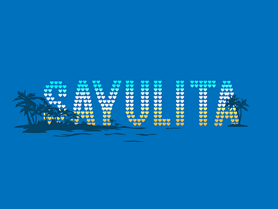 Heart Sayulita palm trees travel tshirt graphics type art vector graphics