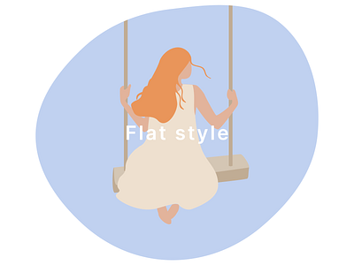 Girl on a swing flat illustration app branding design graphic design illustration ui ux vector