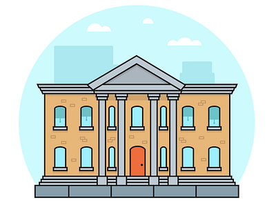 Neo-Classical Downtown Building building vector