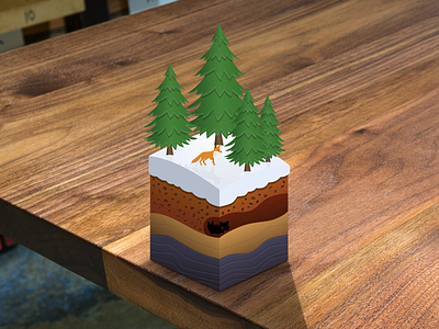 Alpine Biome Cube 3d alpine illustration snow underground
