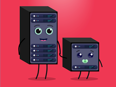 Network Device Training Characters ai characters cute data elearning illustration internet mascot training