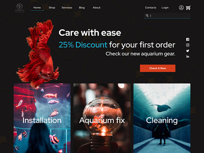 Aquarium E-commerce shop app branding design graphic design typography ui ux