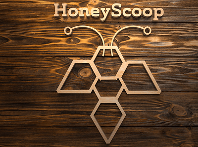 Honey Scoop logo design bee branding design graphic design logo vector