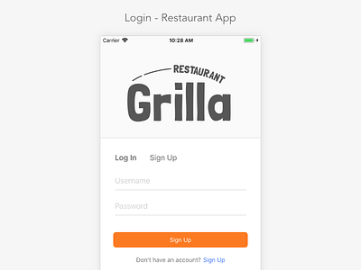 Login - Restaurant App app ios login restaurant