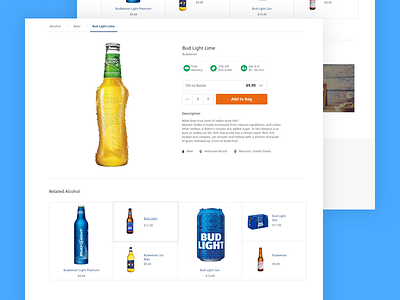 Related Items alcohol beer blue bottles checkout clean ecommerce page product related