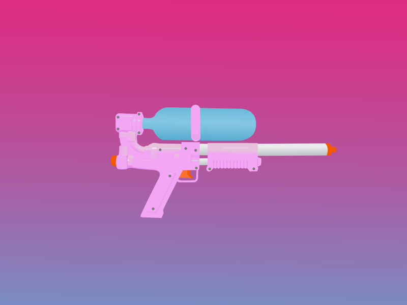 Super Soaker 50 gun water gradient blue pink tony siv super soaker