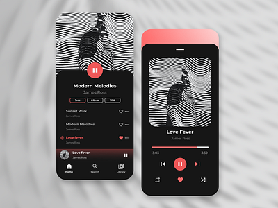 Music Player App app design graphic design illustration ui ux
