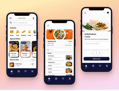 Food Order App app delivery app design digital product food interface mobile application ui user friendly ux